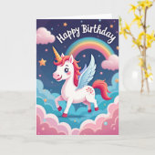 Carte d'anniversaire de cheval fantaisiste (Fleur jaune)