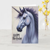 Carte d'anniversaire de cheval mythique (Fleur jaune)