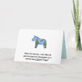 Carte d'anniversaire de chevaux de Dala (Dos)