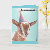 Carte d'anniversaire de chèvre (Fleur jaune)