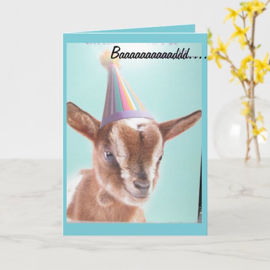 Carte d'anniversaire de chèvre (Fleur jaune)