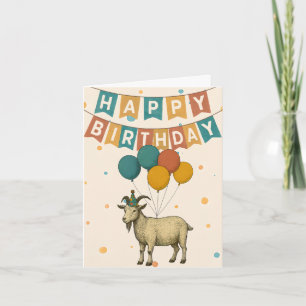 Carte d'anniversaire de chèvre - Fête amusante Ani
