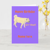 Carte d'anniversaire de chien ajouter le nom front (Fleur jaune)