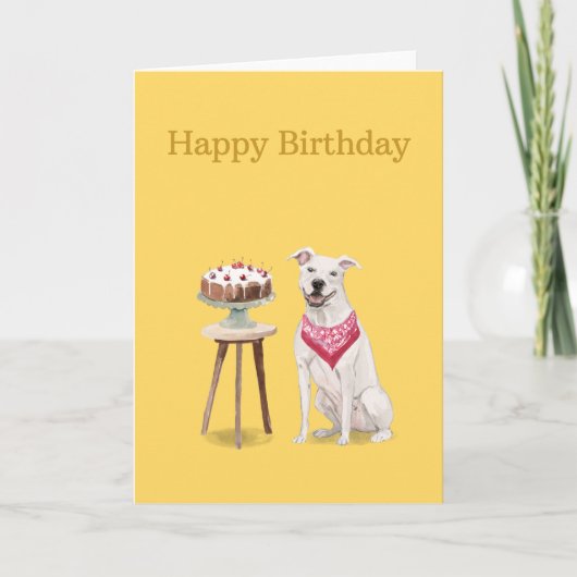 Carte d'anniversaire de chien, American Staffordsh (Devant)