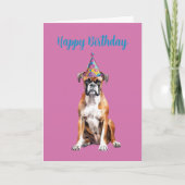 Carte d'anniversaire de chien Boxer Mignon (Devant)