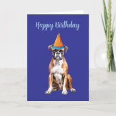 Carte d'anniversaire de chien Boxer Mignon (Devant)