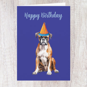 Carte d'anniversaire de chien Boxer Mignon