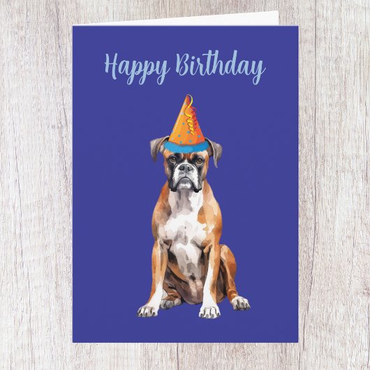 Carte d'anniversaire de chien Boxer Mignon