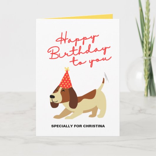 Carte d'anniversaire de chien, carte d'anniversair (Devant)