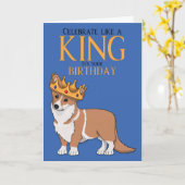 Carte d'anniversaire de Chien Corgi King Corgi (Fleur jaune)