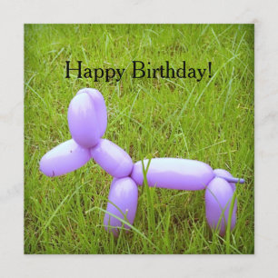 Carte d'anniversaire de chien de ballon (avec enve