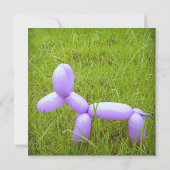 Carte d'anniversaire de chien de ballon (avec enve (Dos)