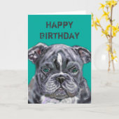 Carte d'anniversaire de chien de compagnie - I Lov (Fleur jaune)