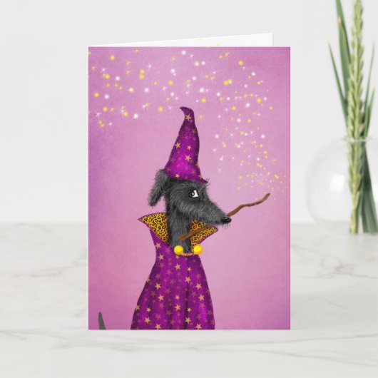 Carte d'anniversaire de chien de l'Assistant noir (Devant)