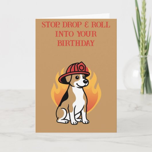 Carte d'anniversaire de chien de pompier (Devant)