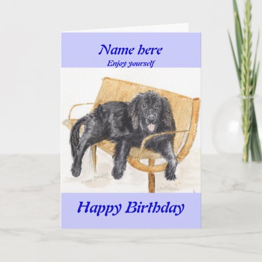 Carte d'anniversaire de chien de Terre-Neuve ajout (Devant)