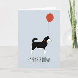 Carte d'anniversaire de chien de traîneau sibérien