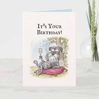 Carte d'anniversaire de chien drôle