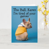 Carte d'anniversaire de chien drôle (Fleur jaune)