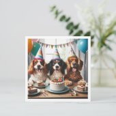Carte d'anniversaire de chien, Fête de chien, Fête (Debout devant)