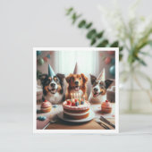 Carte d'anniversaire de chien, Fête de chien, Fête (Debout devant)