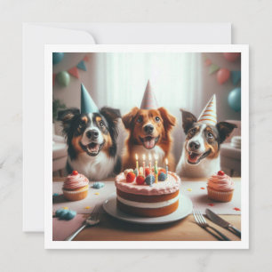 Carte d'anniversaire de chien, Fête de chien, Fête