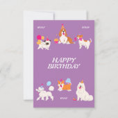 Carte d'anniversaire de chien Illustrator violet c (Devant)