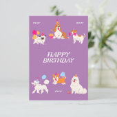 Carte d'anniversaire de chien Illustrator violet c (Debout devant)