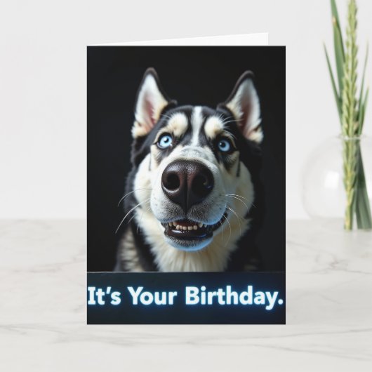Carte d'anniversaire de chien intense (Devant)