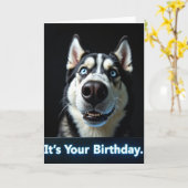 Carte d'anniversaire de chien intense (Fleur jaune)