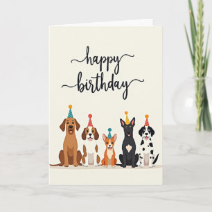 Carte d'anniversaire de chien joueur