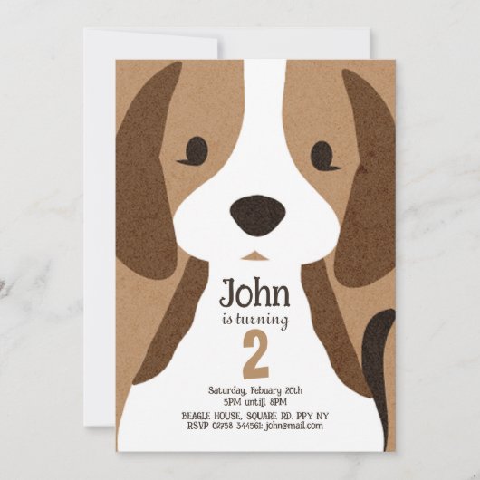 Carte d'anniversaire de chien mignon, personnalise (Devant)