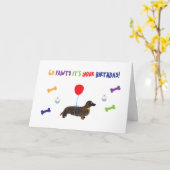 Carte d'anniversaire de Chien Pawty (Fleur jaune)