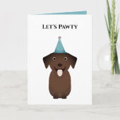 Carte d'anniversaire de chien, Pawty Labrador Retr (Devant)