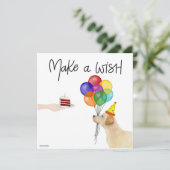 Carte d'anniversaire de chien peinte à la main (Debout devant)