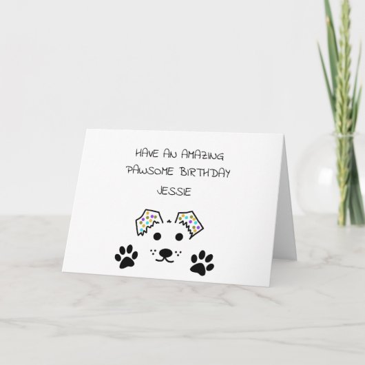 Carte d'anniversaire de chien personnalisée (Devant)
