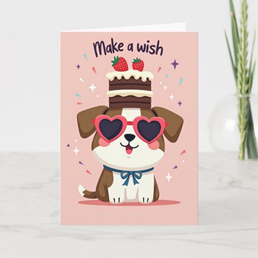Carte d'anniversaire de chien souriant (Devant)
