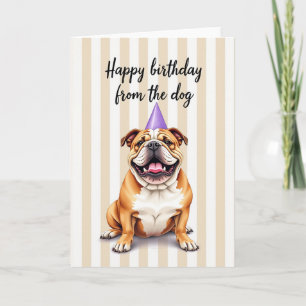 Carte d'anniversaire de chien souriant