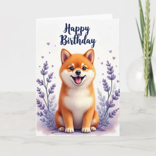 Carte d'anniversaire de chiot charmant (Devant)