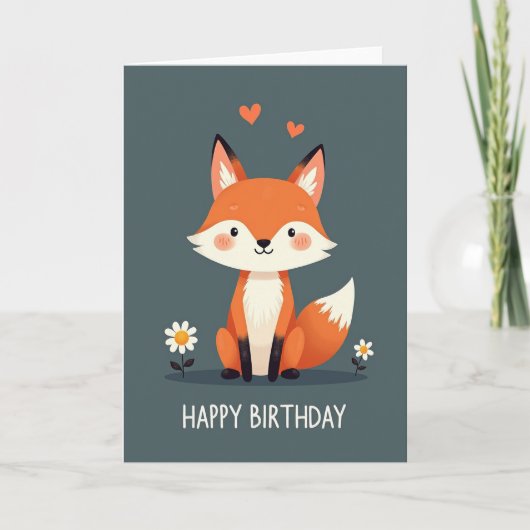 Carte d'anniversaire de chiot forestier (Devant)