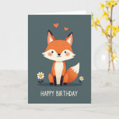 Carte d'anniversaire de chiot forestier (Fleur jaune)