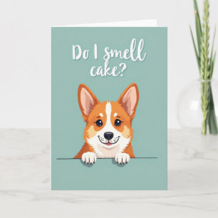Carte d'anniversaire de chiot joueur qui regarde