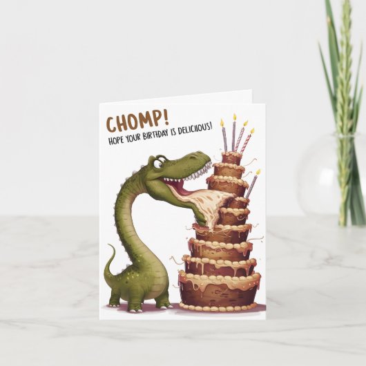 Carte d'anniversaire de Chomp Dinosaur (Devant)