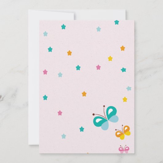 carte d'anniversaire de chouette et papillon (Dos)