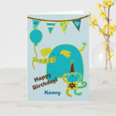 Carte d'anniversaire de cirque personnalisée (Fleur jaune)