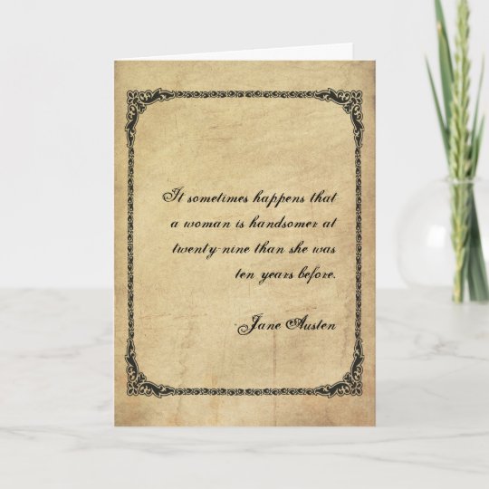 Carte D Anniversaire De Citation De Jane Austen Zazzle Be