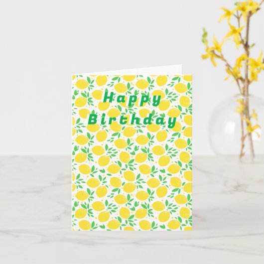 Carte d'anniversaire de citron jaune (Fleur jaune)