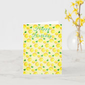 Carte d'anniversaire de citron jaune (Fleur jaune)