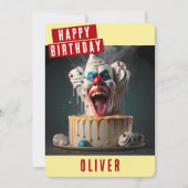 Carte d'anniversaire de clown effrayant (Devant)