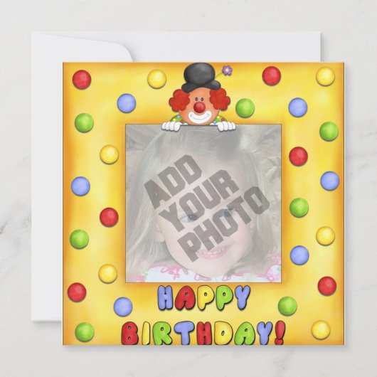 Carte d'anniversaire de clown photo (Devant)